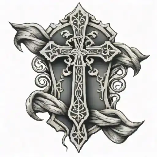 Tombstone With A Scottish Knot Cross On It