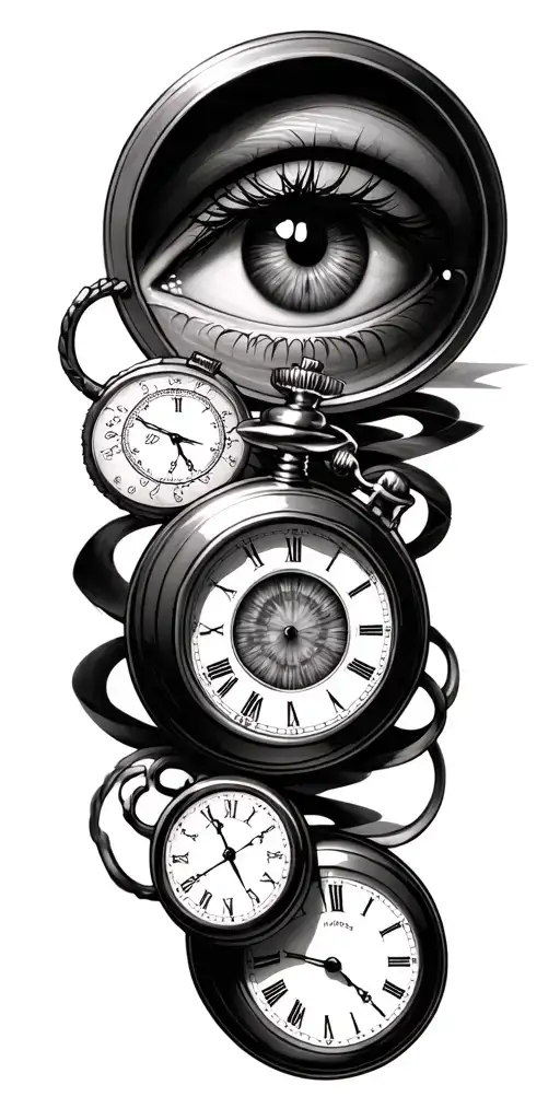 Eye And 3 Pocket Watches
