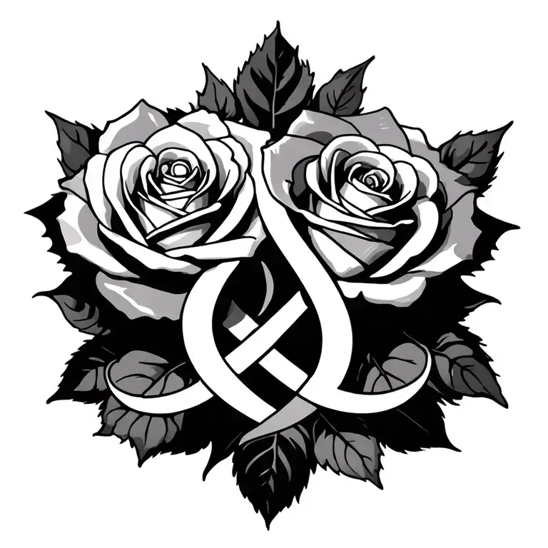 Roses Intertwined Infinity Symbols