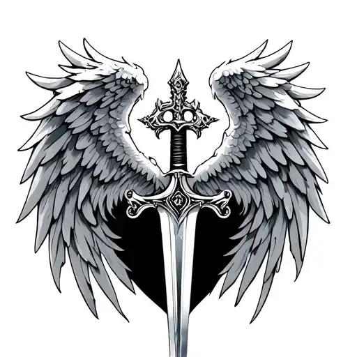 Angel Wings With Sword