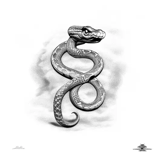 Roman Numerals With A Snake Through It