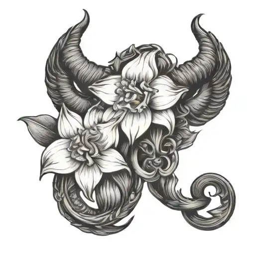 Narcissus Flower And Capricorn Zodiac Sign