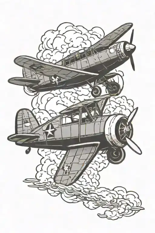 Patch Work Tatoo Airplane