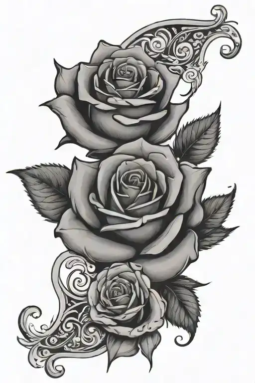 Rose With The Names Jenson And Hunter Around It With The Letters C And M Somewhere