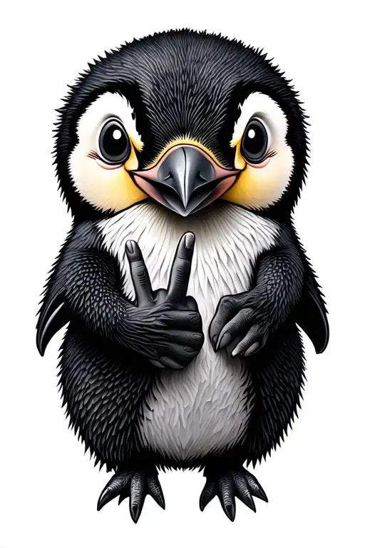 Penguin With Middle Finger