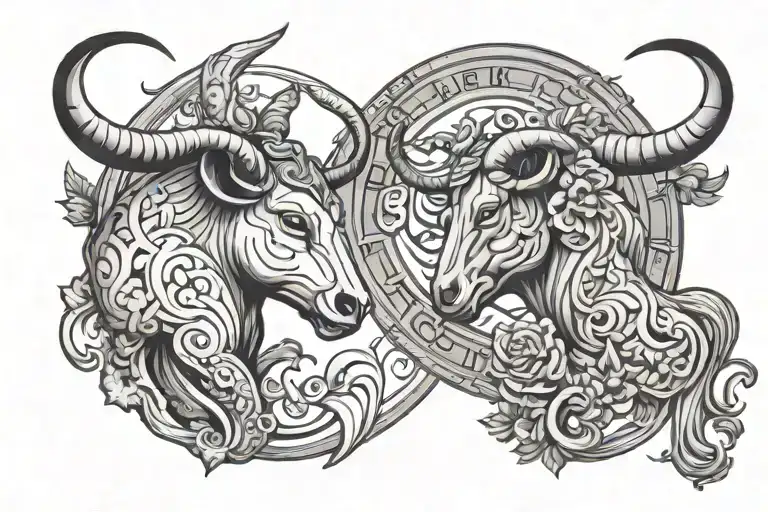 Taurus And Sagittarius Zodiac Sign Incorporated Symbolizing