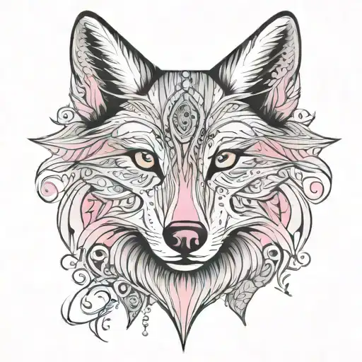 Wolf Woman Pink Mandala