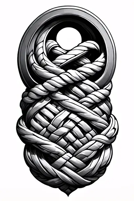 Semeteric Pattern Stylized Stucco Molding With Knitting In A Circle