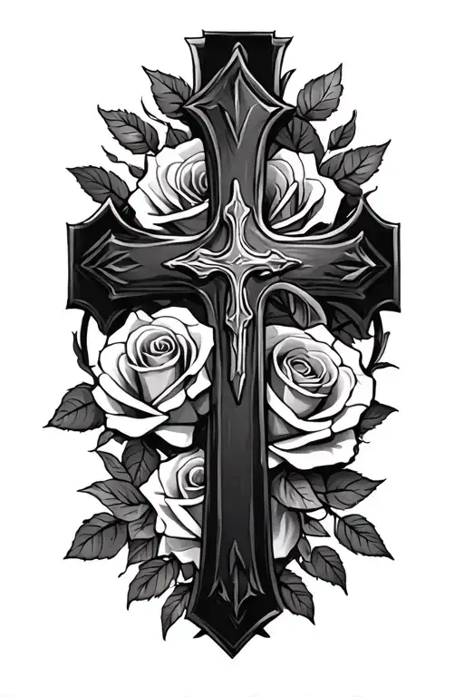 Cross And Roses