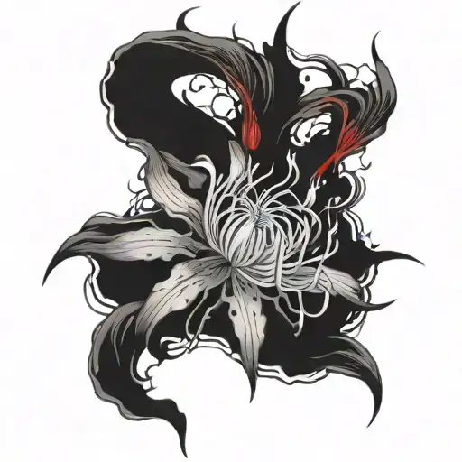 Red Spider Lily Tokyo Ghoul Surrounded By Demonic Corpses