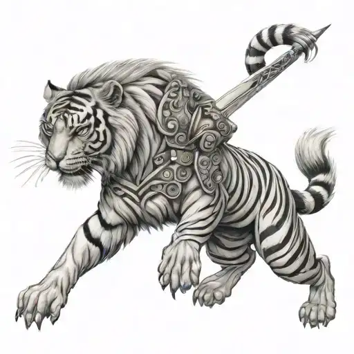 Persian Warrior Fused With A Tiger