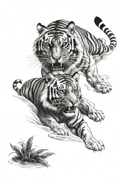 Father Son Tiger Emerging