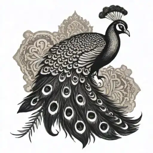 Peacock With Yezidi Lalish Temple