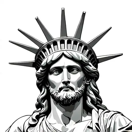 Statue Of Liberty With Jesus Crown
