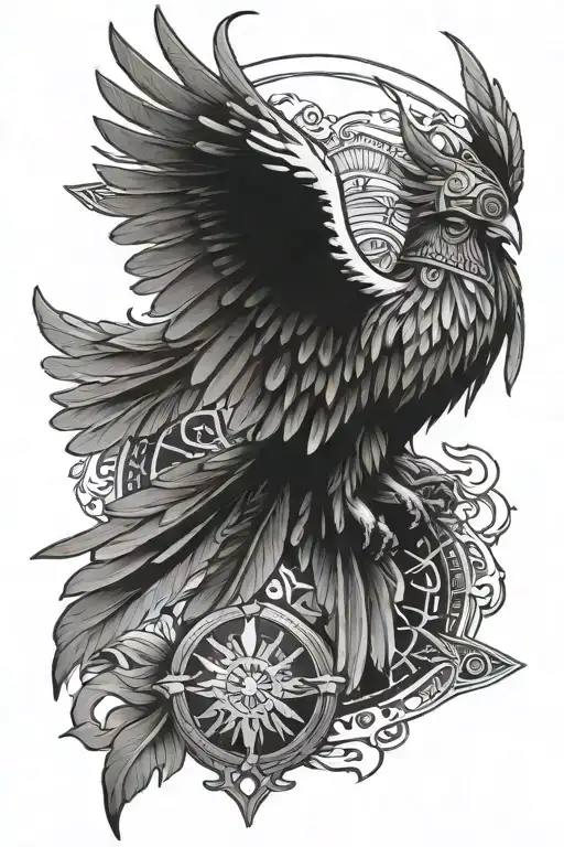 Valkyrie Wings With Space For Vegvisir Symbol