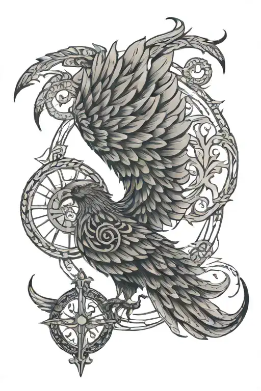 Simple Valkyrie Wings With Space For Vegvisir Symbol