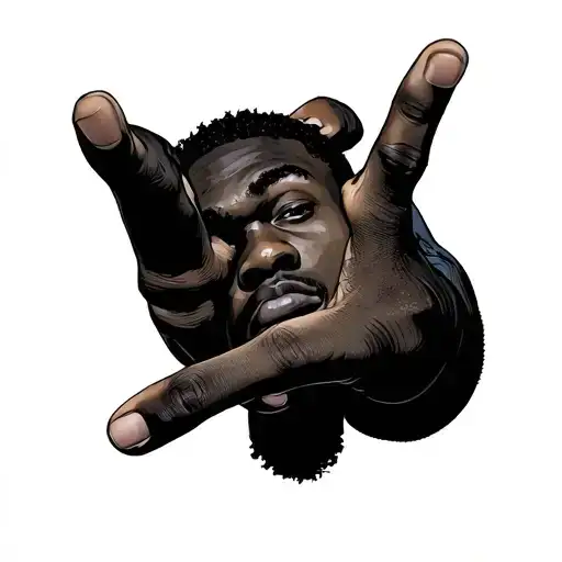 Black Man Hanging Off My Finger