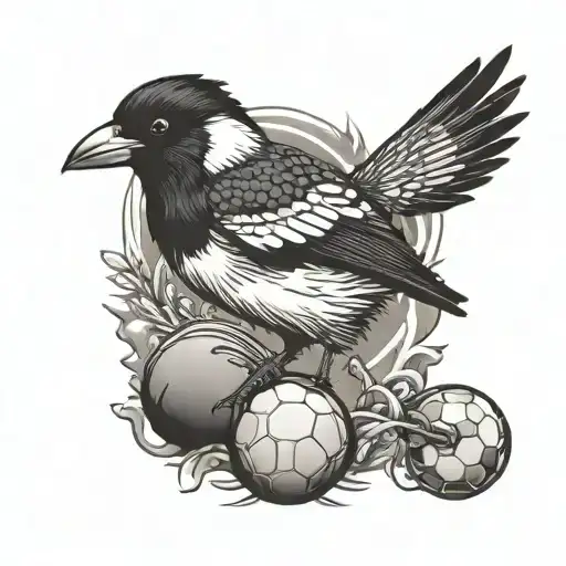Magpie And Football Team