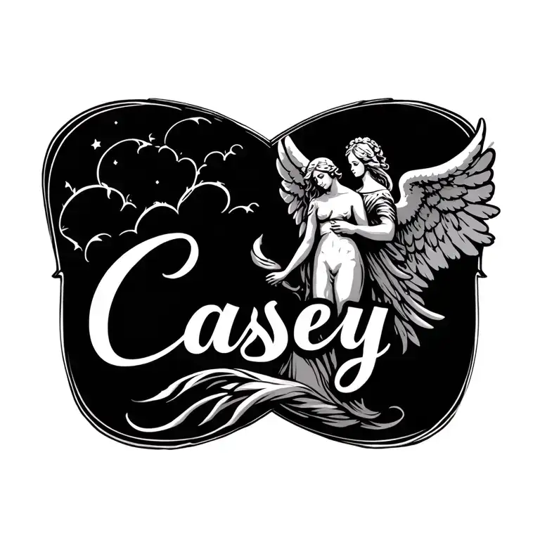 The Name Casey And An Angel Next To It