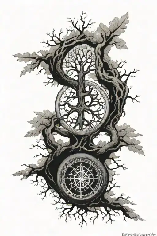 Vegvisir With Yggdrasil Intertwined