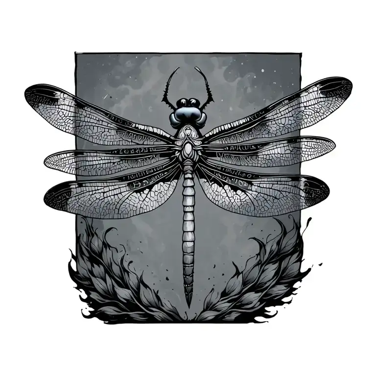 Dragonfly With Norse Runes