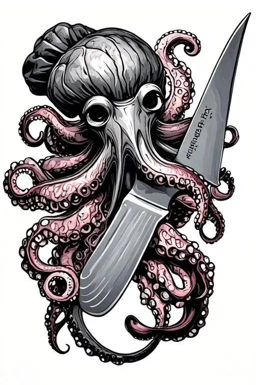 Chef Knife With Octopus