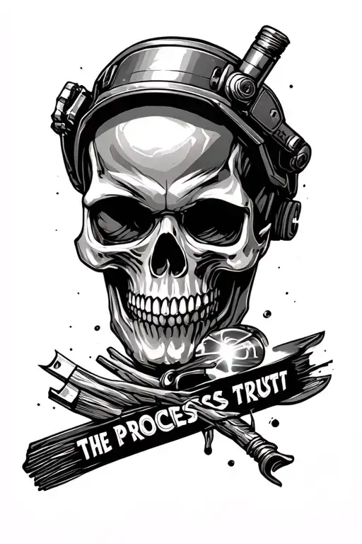 Welder On Skull Trust The Process Written