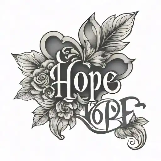 Hope Word With A Cute Design For Wrist Tattoo Design Featuring