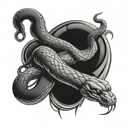 A Cyberpunk Biomechanical Snake Slithering