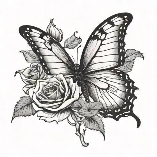 Crow Butterfly Rose