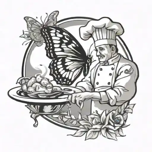 Butterfly And Chef Cooking