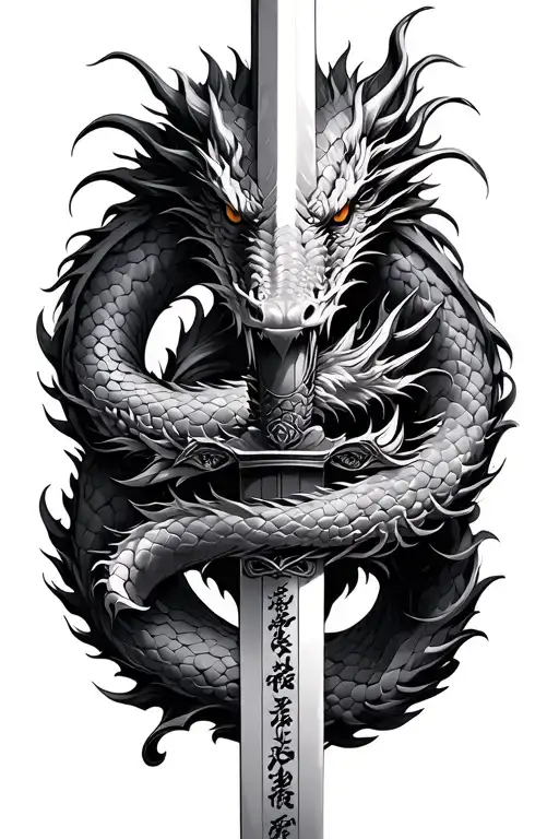 Dragon Wrapped Round Samurai Sword