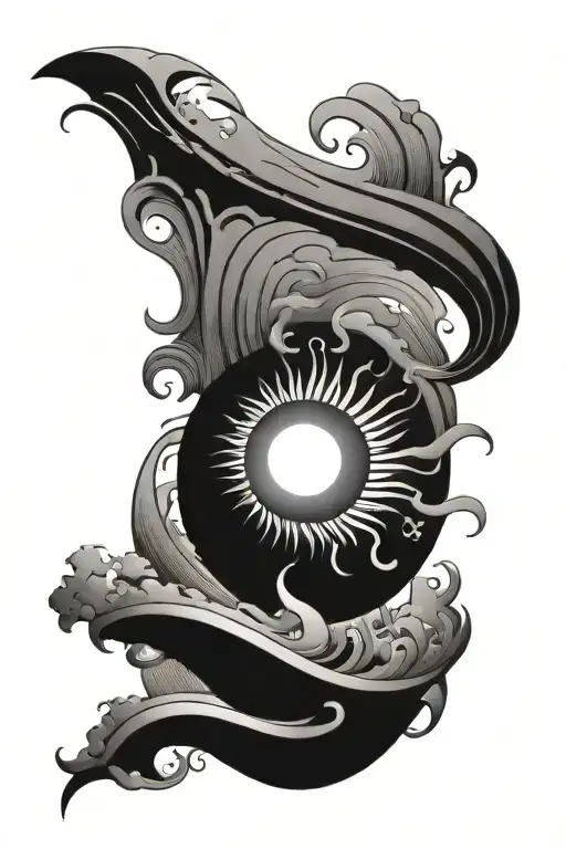 Abstract Wave And Sun