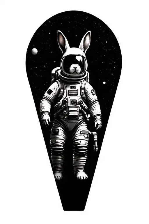 Astronaut Bunny Rabbit In A Space Suit