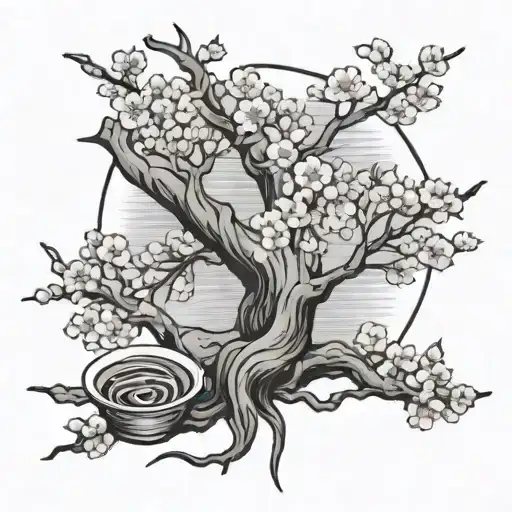 Cherry Blossom Tree With Ramen
