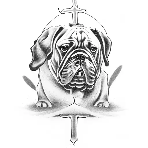 Religious Tattoo Of Standing Saint Lazarus With Bulldogs At His Feet