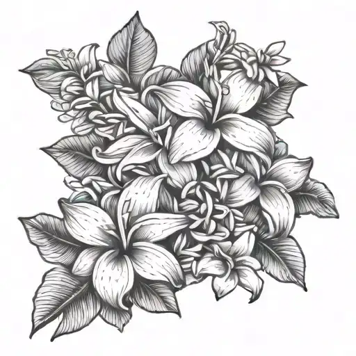 Hawaii Lei Tattoo Incorporating Plumeria