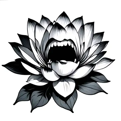 Lotus Flower In Mouth Open