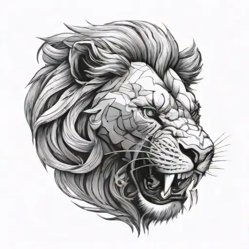 Design A Lion Roaring In A Battlefield Setting Inspired By Fps Games