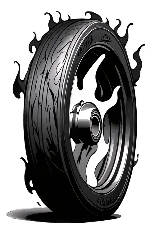 A Wheel With A Flame In The Middle