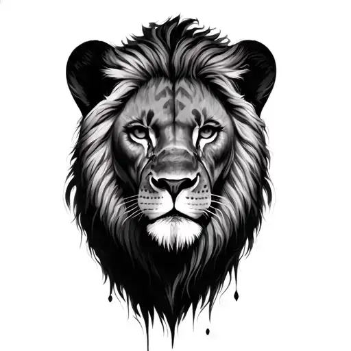 A Woman's Face With A Lion