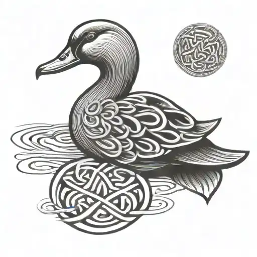 Celtic Knot Design Incorporating A Duck