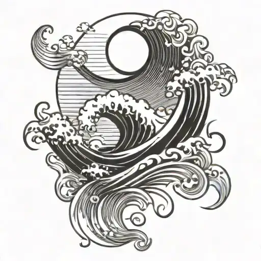 Wave Water Sun Moon Travel