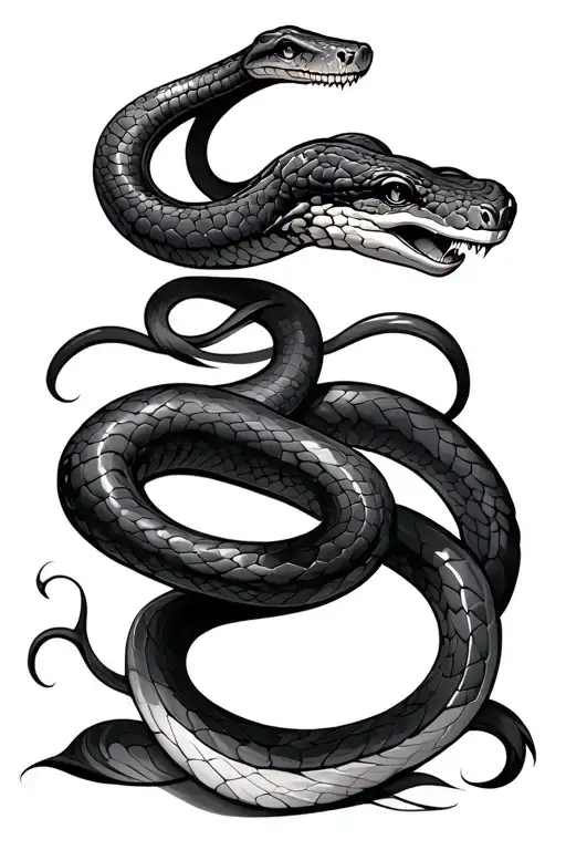 Simple Slithering Snake Fine Line