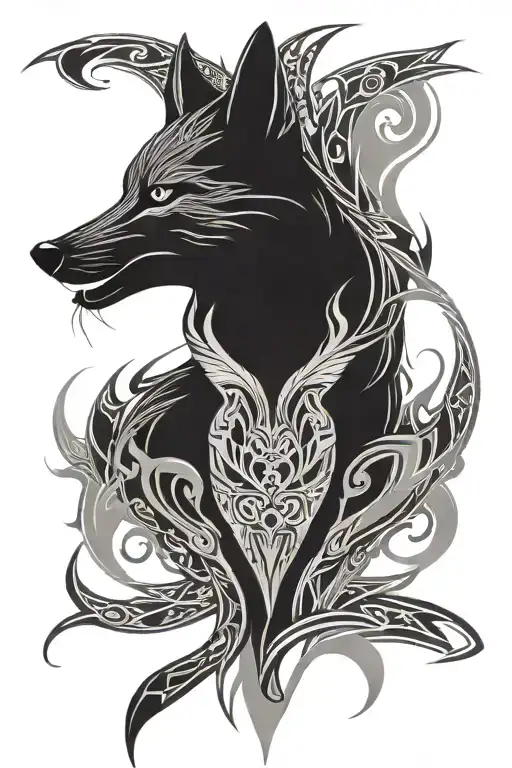 Black Fox Full Body Cybercigilism Neo Tribal