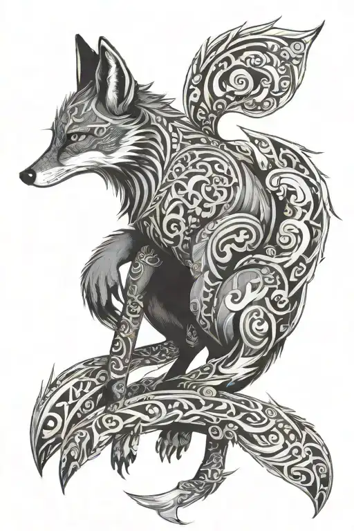 Black Fox Full Body Cybercigilism Neo Tribal