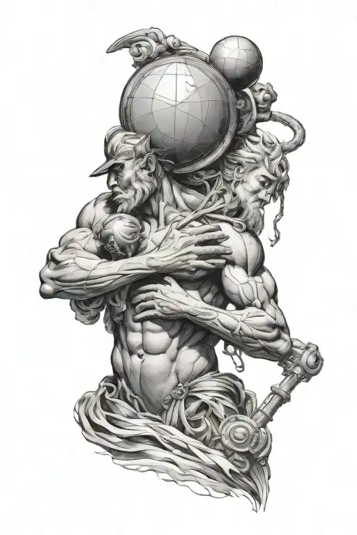Atlas Carrying The World On His Shoulder