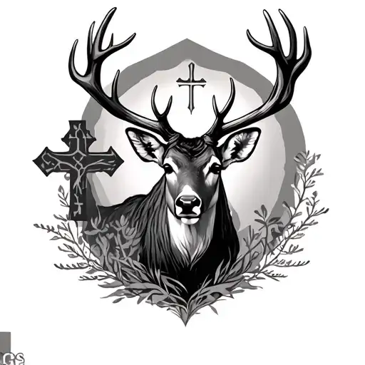 Cross And Deer