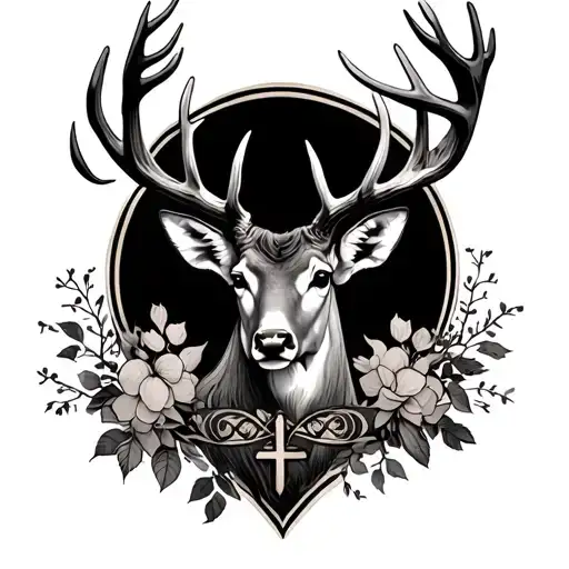 Cross And Deer