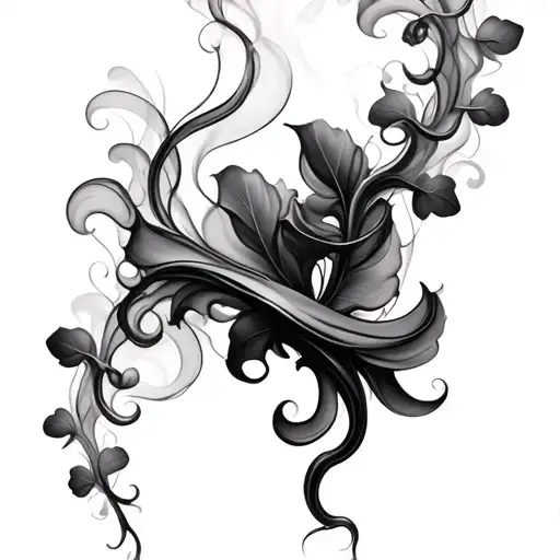 Vine Wrapping With Smoke Forming The Shape Outline